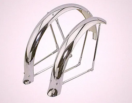 20" Flared Ducktail Adjustable Bike Bicycle Fender Set Chrome