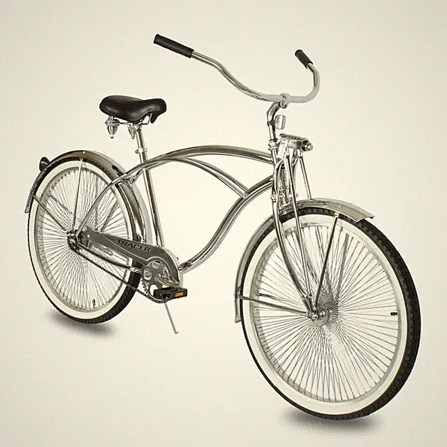 26" Chrome Beach Cruiser Bike 140 Spoke 1 Speed Coaster Brake Springer Fork Men
