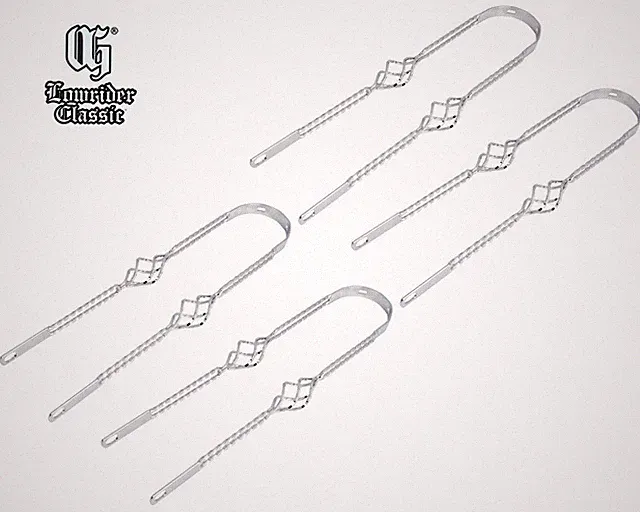 4 OG Lowrider 26" Double Square TWISTED CAGE Fender Brace Chrome Bicycle