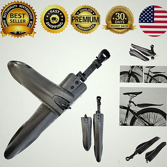 Adjustable Road Mountain Bike Mud Guards Mudguard Fenders Set Front Rear Black