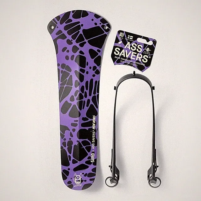 Ass Savers Win Wing 2 Gravel Rear Mudguard w/ Black Wishbone - Squid