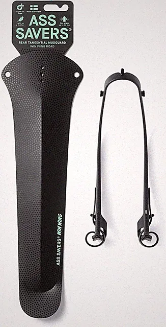 Ass Savers Win Wing 2 Road Rear Mudguard w/ Black Wishbone - Black Dots