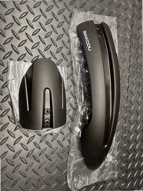 BAKCOU MUD GUARDS BLK FRONT 2-PIECE BRAND NEW