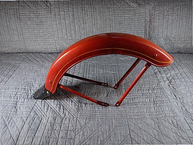 Cimatti City Bike Moped Front Fender w/ Braces & Mudflap – Original Red