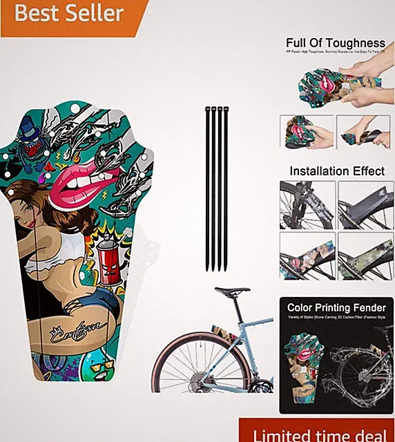 Colorful & Flexible MTB Mud Guard for 26/27.5/29 Inch Bicycles - Easy Install
