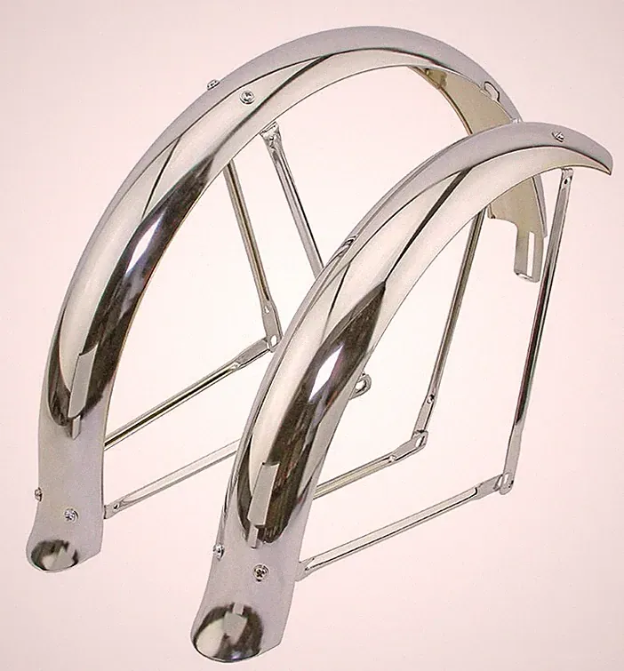 F&R Original Lowrider 20" Flared Adjustable Fender Set Chrome Bicycle Fender.