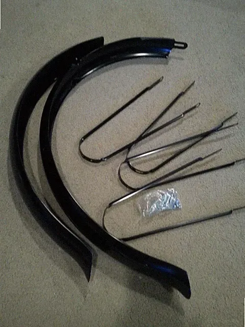 NEW BLACK FENDER SET FOR 26"BEACH CRUISER BICYCLES,SCHWINNS,3 & 1/4"WIDE