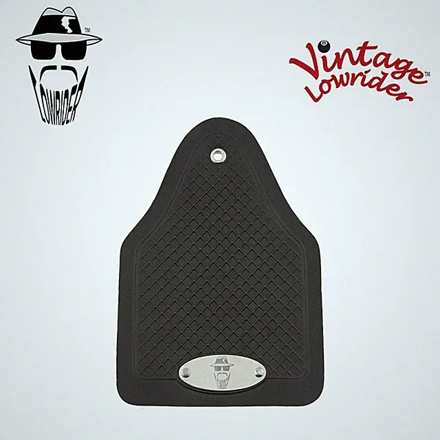 ORIGINAL LOWRIDER Head Branded Rear Fender Mud Flap Black 7 x 5" Universal.