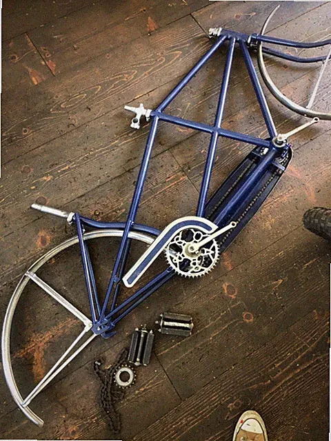 schwinn vintage tandem 40s curve bob hope stainless fenders 1947 AS &CO sprock