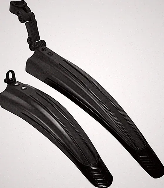 Streamlined Plastic Mudguard Set for Bikes - Easy Install, All Black Design