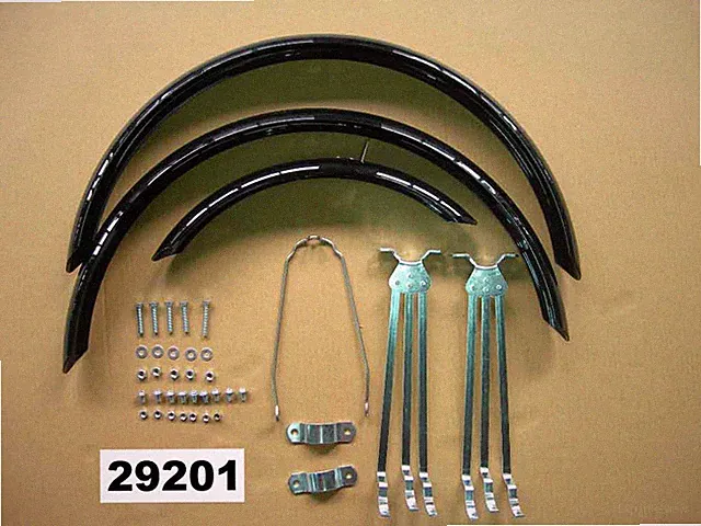 Sun Seeker Recumbent Trike Fenders Set EZ-3 Black 16" Front / Two 20" Rear