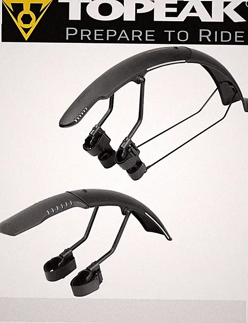 Topeak TC9667 Tetrafender 700x50c Gravel Bike Fender Set Black Quick Straps